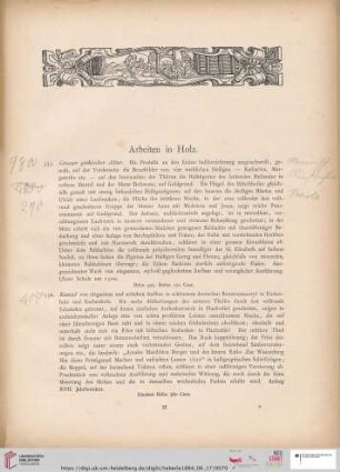 Arbeiten in Holz (Nr. 555 - 686)