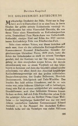 Drittes Kapitel. Die Goldschmidt-Rothschilds