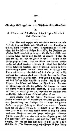 Einige Mängel im praktischen Schulwesen