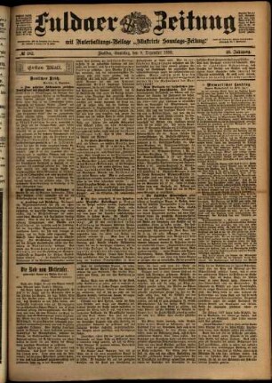 Erste Ausgabe vom Samstag, den 09. Dezember 1899.