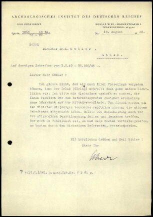 M. Schede an K. Kübler
