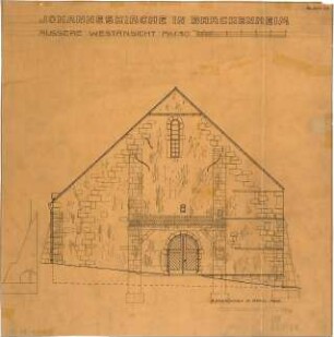 Fischer, Theodor; Brackenheim; Johanneskirche, Renovierung - Äußere Westseite (Ansicht)