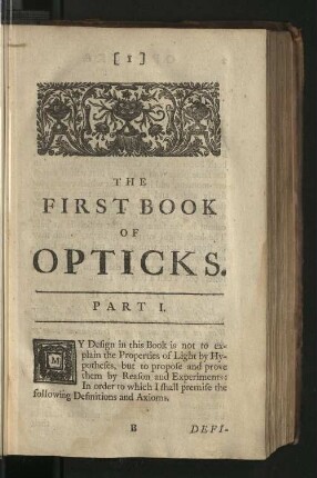 The first book of opticks.