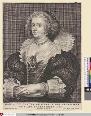 Maria Princeps Arenbergiae [Porträt der Marie de Ligne, Prinzessin von Arenberg; Marie de Barbançon; Portret van Maria de Barbançon, prinses van Arenberg]