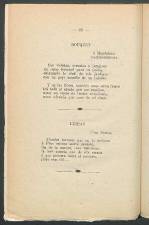 Líneas : Para Sarita.