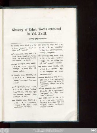 Glossary of Select Words contained in Vol. XVIII.