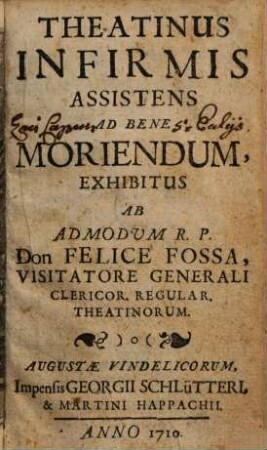 Theatinus Infirmis Assistens Ad Bene Moriendum