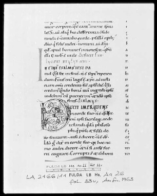 Augustinus, Enarrationes in Psalmos 1-50 — Initiale D (ixit), Folio 33 verso