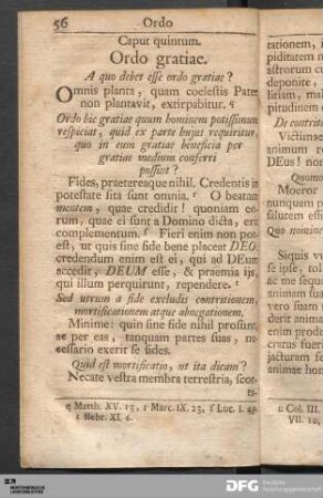 Caput quintum. Ordo gratiae.