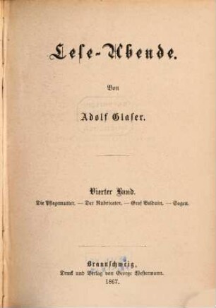 Lese-Abende : Von Adolf Glaser, 4