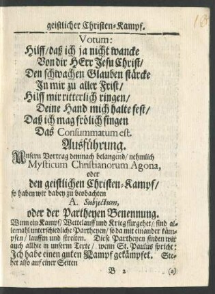 A. Subjectum, oder der Partheyen Benennung.