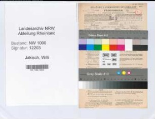 Entnazifizierung Willi Jakisch, geb. 04.07.1896 (Kaufmann)