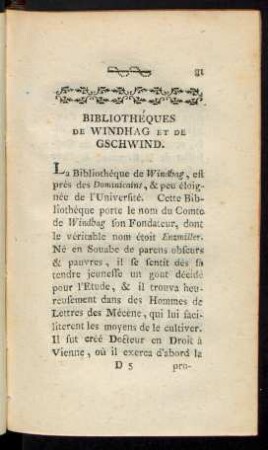 Bibliothéques De Windhag Et De Gschwind