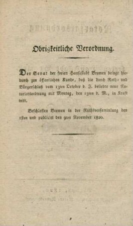 Obrigkeitliche Verordnung
