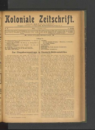 Nr. 49. Berlin, 1. Dezember 1911. 12. Jahrgang.