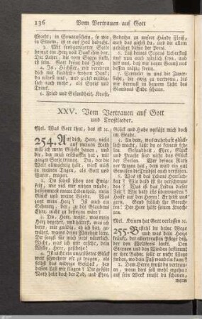 XXV. Vom Vertrauen auf Gott und Trostlieder.
