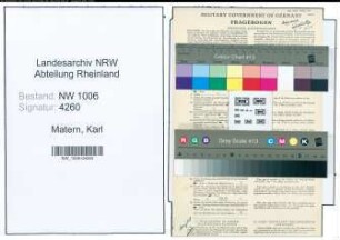 Entnazifizierung Karl Matern , geb. 14.10.1921 (Automechaniker)