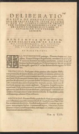 Deliberatio Habitas De Abrogatione Misnarum Privatarum ...