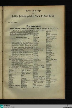 Durlacher Wochenblatt : Tageblatt, Extra-Beilage zum Amtlichen Verkündigungsblatt