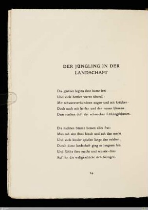 Der Jüngling in der Landschaft