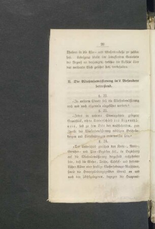 II. Die Wiesenbewässerung in`s Besondere betreffend.