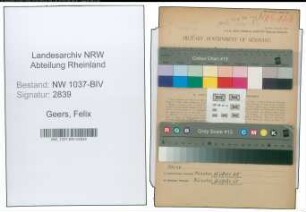 Entnazifizierung Felix Geers , geb. 20.11.1903 (Angestellter)