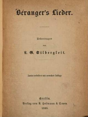 Béranger's Lieder