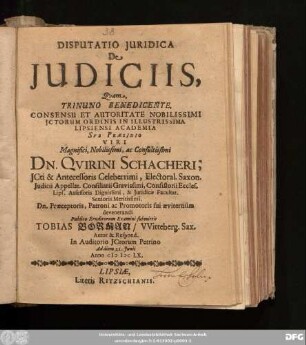 Disputatio Iuridica De Iudiciis