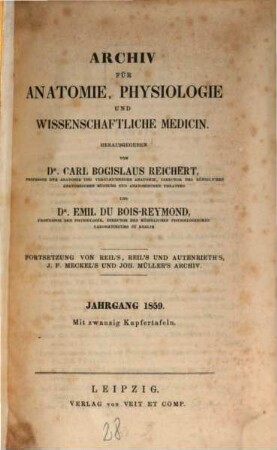 Archiv für Anatomie, Physiologie und wissenschaftliche Medicin. 1859