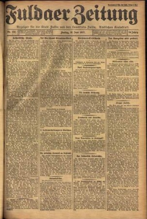 Erste Ausgabe vom Freitag, den 10. Juni 1927.