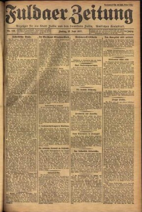 Erste Ausgabe vom Freitag, den 10. Juni 1927.