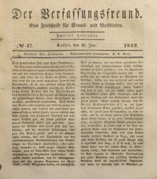 № 47. Cassel, den 13. Juni 1832.
