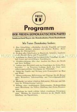 Programmatisches Flugblatt der FDP