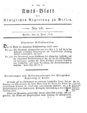 No. 18, 17. Juni 1818
