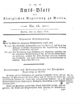 No. 18, 17. Juni 1818
