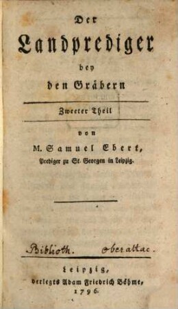 Der Landprediger bey den Gräbern, 2