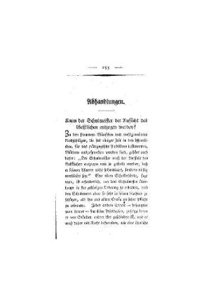 Kann der Schulmeister der Aufsicht des Geistlichen entzogen werden? : (Abhandlungen)
