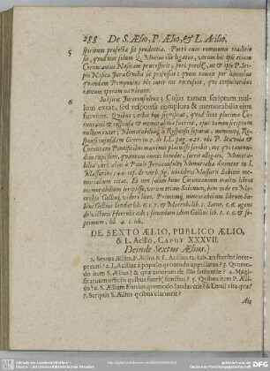 De Sexto Aelio, Publico Aelio, & L. Acilio, Caput XXXVII, Deinde Sextus Aelius