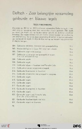 Delftsch – Zeer belangrijke verzameling gekleurde en blauwe tegels (Nr. 804-939)