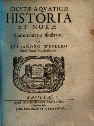 Cicutae aquaticae historia et noxae