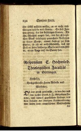 Responsum E. Hochwürd.