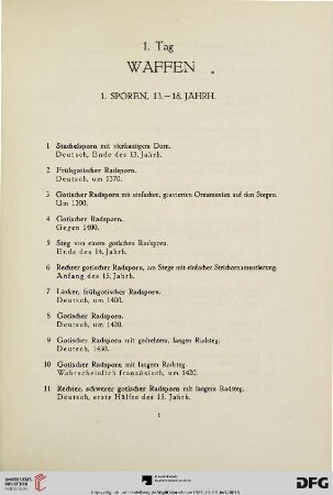 Waffen (Nr. 1-160)