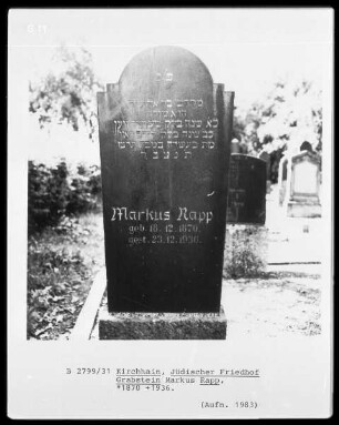 Grabstein für Markus Rapp