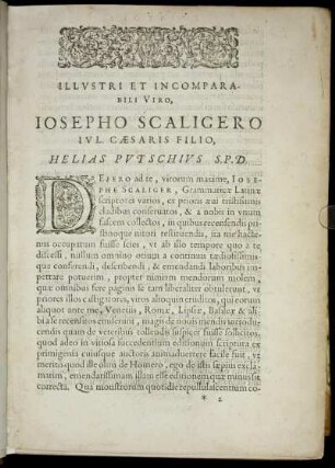 Illustri ... Josepho Scaligero Iul. Caesaris Filio ...