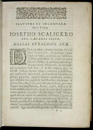 Illustri ... Josepho Scaligero Iul. Caesaris Filio ...