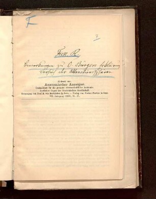 Bemerkungen zu O. Bürger's Erklärungsversuch der Attraktionssphären