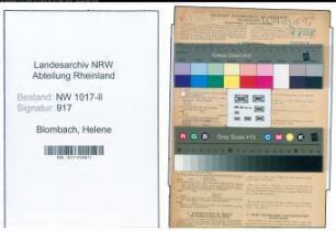 Entnazifizierung Helene Blombach , geb. 01.11.1886 (Verwalterin)