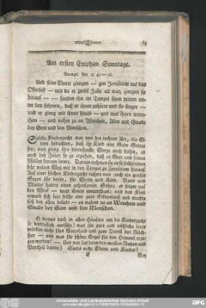 Am ersten Epiphan-Sonntage.