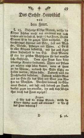 Das Sechste Hauptstück von dem Feuer.
