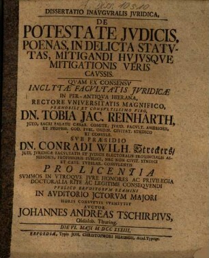De potestate iudicis, poenas, in delicta statutas, mitigandi huiusque mitigationis veris caussis